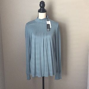 Cable and Gauge Blue Long Sleeve Top NWT